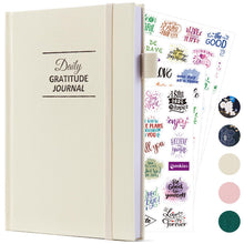 Load image into Gallery viewer, Comkiso Gratitude Journal with 4 Inspirational Stickers: Undated Daily Gratitude Journal for Women and Men - More Happiness, Affirmation, and Mindfulness in A Few Minutes with Prompts &amp; Quotes (Peony)
