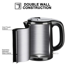 Load image into Gallery viewer, Secura Stainless Steel Double Wall Electric Kettle Water Heater for Tea Coffee w/Auto Shut-Off and Boil-Dry Protection, 1.0L (Orange) SWK-1001DO/HB-K012