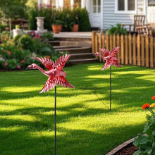 Load image into Gallery viewer, WONDER GARDEN Wind Spinners Outdoor - 2 Pack Small Metal Flamingo Wind Spinner Windmill, Wind Sculpture for Yard Patio Lawn Decor