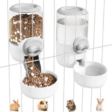 Load image into Gallery viewer, 0.9L Hanging Automatic Cat Water Dispenser, 1.3L Auto Gravity Pet Feeder, Cage Cat Dog Food and Water Dispenser Set for Kitten Puppy Bunny Guinea Pig (Gray)