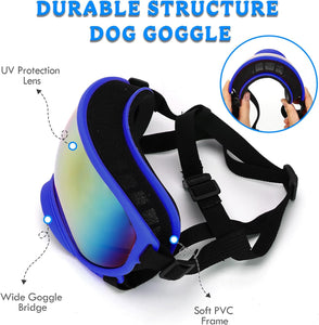 Large Dog Sunglasses Dog Goggles Pet Glasses Pet Eyewear with Adjustable Strap,Glasses for Medium Large Dog Swimming Skating Glasses UV Proof Windproof Dustproof