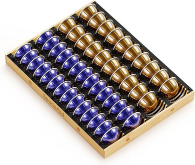 SpaceAid Coffee Pod Holder Drawer Organizer for Nespresso Vertuo Capsule, Bamboo Holder Tray Storage for Nespresso Vertuo, Compatible with 40 Big or 52 Small Vertuoline Pods (Drawer Insert)