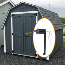 Load image into Gallery viewer, HauSun Shed Door Handle Lock Kit 4-1/2&quot; L Handle with 2 Keys and 2 Screws, 4-1/2&quot; Stem for Shed, Gate, Barn, Garage, Playhouse, Chicken Coop Door Lock and More, Black (L Handle)