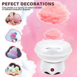 Outamateur Cotton Candy Machine,Homemade Cotton Candy Maker with Large Splash-Proof Plate,10 Bamboo Sticks and Sugar Scoop for Home Birthdays,Family Parties,Festivals,Weddings (White)