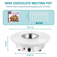Load image into Gallery viewer, 8.79oz MINI Electric Chocolate Melting Pot,Melting Fondue Set with 4PCS Forks,Cute Chocolate Fondue Fountain,Warmer Machine for Milk Chocolate,Cheese,Butter,Candy