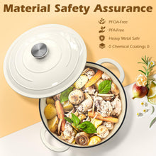 Load image into Gallery viewer, Enameled Cast Iron Dutch Oven - Umite Chef 5QT Pot with Lid &amp; Cotton Potholders - Heavy-Duty Cookware for Bread Baking, Braising, Stews, Roasting(Cream White)