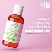 Load image into Gallery viewer, SeoulCeuticals Korean Toner for Oily Acne Prone Skin – Korean Skin Care Tea Tree Toner for Face – Facial Toner Centella Asiatica, Salicylic Acid. 4 FL OZ