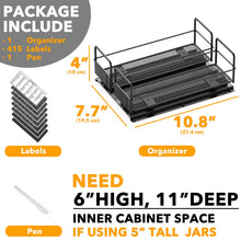 Load image into Gallery viewer, SpaceAid Pull Out Spice Rack Organizer for Cabinet, Heavy Duty Slide Out Seasoning Kitchen Organizer, Cabinet Organizer, with Labels, 5.2&quot; W x10.75 D x10 H, 2 Drawers 2-Tier