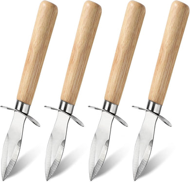 YellRin Oyster Knife Stainless Steel Oyster Shucking Knife Set of 4 for Seafood Tools