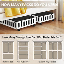 Load image into Gallery viewer, 2 Pack Bamboo Under Bed Storage with Wheels, 39”x20”x7.8” Lager Under Bed Storage Containers (Brown)