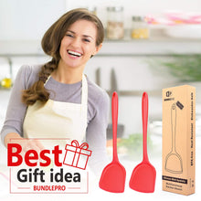 Load image into Gallery viewer, Pack of 2 Silicone Wok Spatula, Non-Stick, Heat Resistant, Easy to Clean and Dishwasher Safe, Seamless Kitchen Utensil for Cooking, Baking, Stir-Fry (Black)