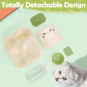 1.6L Auto Gravity Pet Feeder and 0.6L Water Dispenser Set, Automatic Pet Food Water Dispenser, Cage Cat Dog Food and Water Dispenser for Kitten Puppy Bunny Guinea Pig (Green)