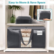Load image into Gallery viewer, HomeHacks Extra Large Moving Bags with Visible PVC Window, Lightweight but Durable Storage Bags with Reinforced Handles, Storage Totes for Packing, Moving, Storage (93L, 6-Pack)