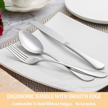 Load image into Gallery viewer, 50 Piece Silverware Set Service for 10,Premium Stainless Steel Flatware Set,Mirror Polished Cutlery Utensil Set,Durable Home Kitchen Eating Tableware Set,Include Fork Knife Spoon Set,Dishwasher Safe