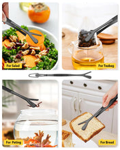 Load image into Gallery viewer, Fine Long Tweezers Tongs Professional Black, 10-Inch Stainless Steel for Kitchen, Food, Cooking, Repairing, Sea food and BBQ (SILVER)
