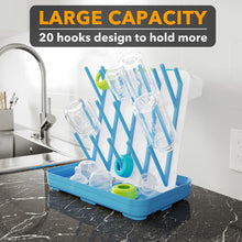 Load image into Gallery viewer, SpaceAid Baby Bottle Drying Rack with 20 Hooks, Space Saving Kitchen Bottles Rack Dryer, Vertical Baby Bottle Holder Organizer for Countertop Storage Accessories (White and Gray)