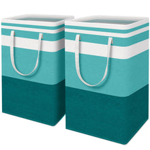 Load image into Gallery viewer, HomeHacks 2 Pack Large Laundry Baskets, Waterproof, Freestanding Laundry Hampers, Collapsible Clothes Hamper with Reinforced Handles in Laundry Room, College Dorm, Bathroom, Bedroom (Grey, 75Lx2)