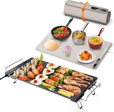 Electric Warming Tray Versatile Food Warmer for Gatherings,Parties,Everyday Use and Electric Griddle-Fast Heating in 10S, 18x10