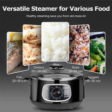 Load image into Gallery viewer, Secura 2 Stainless Steel Food Steamer 8.5 Qt Electric Glass Lid Vegetable Steamer Double Tiered Stackable Baskets with Timer
