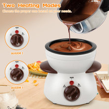 Load image into Gallery viewer, Mini Chocolate Melting Pot, Chocolate Fondue Fountain, 8.79OZ Warmer Machine for Milk Chocolate, Cheese, Butter, Candy (White)