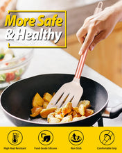 Load image into Gallery viewer, Pack of 2 Silicone Solid Turner, Non Stick Slotted Kitchen Spatulas, High Heat Resistant BPA Free Cooking Utensils, Ideal Cookware for Fish, Eggs, Pancakes(Black)