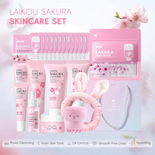 Load image into Gallery viewer, Sakura Skincare Set for Teen Girls, Complete 34PCS Face Care Kit, Christmas Pamper Gift Set for Women &amp; Teenage Girls, Hydrating &amp; Nourishing Travel-Friendly Daily Facial Skincare Routine