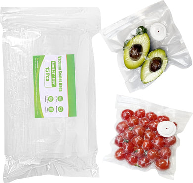 Vacuum Sealer Bags, Reusable Vacuum Zipper Bag, BPA Free Heavy Duty Vacuum Storage Bag for Food, Small Size 15 Bags