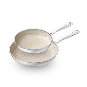 Redchef Ceramic Nonstick Frying Pan 9.5-Inch with Honeycomb Coating, Stay-Cool Handle, Dishwasher & Oven Safe, Induction Ready, PTFE PFAS-Free, All Cooktops