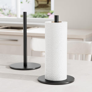 Silver Paper Towel Holder Free-Standing, Premium Stainless Steel Paper Rolls Organizer, Classic Fashion Kitchen Roll Dispenser