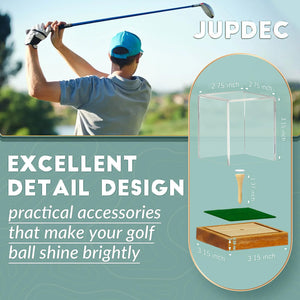 JupDec Baseball Display Case - Clear Cube Baseball Holder with Wooden Base, Autograph Stand Box for Single Ball, Acacia Wood, Brown, 1 Pack