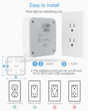 Load image into Gallery viewer, Multi Plug Outlet Extender, TESSAN Surge Protector Splitter with 3 USB (1 USB C Port) Wall Charger, Multiple Expander for Travel, Home, College Dorm Room