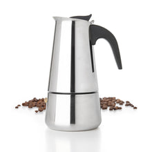 Load image into Gallery viewer, Mixpresso 9 Cup Greca Stovetop Espresso Maker 450ml/15oz, Moka Pot with Coffee Percolator Design, Stainless Steel Stove Top Coffee Maker for Camping or Home Use, Italian Coffee Maker Stovetop