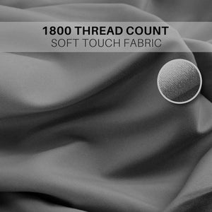 Secura Queen Bed Sheet Set, 4pcs Bedding Sheets & Pillowcases, Soft Microfiber 1800 Thread Count 16" Deep Pocket Luxury Bed Sheets - Hypoallergenic, Wrinkle & Fade Resistant (Black)