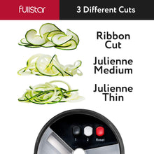 Load image into Gallery viewer, All-in-1 Vegetable Chopper and Mandoline Slicer for Kitchen - Cheese Grater, French Fry Cutter, Cheese Slicer - Bonus Handheld Spiralizer Included (6 in 1, Black/White)
