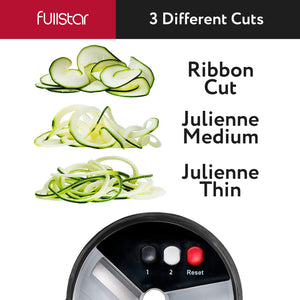 All-in-1 Vegetable Chopper and Mandoline Slicer for Kitchen - Cheese Grater, French Fry Cutter, Cheese Slicer - Bonus Handheld Spiralizer Included (6 in 1, Black/White)