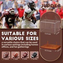 Load image into Gallery viewer, JupDec Baseball Display Case - Clear Cube Baseball Holder with Wooden Base, Autograph Stand Box for Single Ball, Acacia Wood, Brown, 1 Pack