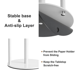 Paper Towel Holder Black, Premium Stainless Steel Kitchen Roll Dispenser, Countertop Roll Organizer with Weighted Base