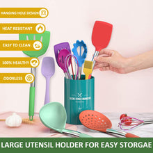 Load image into Gallery viewer, Silicone Cooking Utensil Set, Umite Chef 15pcs Silicone Cooking Kitchen Utensils Set, Non-stick - Best Kitchen Cookware with Stainless Steel Handle - Black