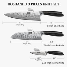 Load image into Gallery viewer, 3 Pieces Knife Set, Professional High Carbon Powder Steel Kitchen Knife Set, Ultra Sharp Knives Set for Kitchen with Elegant Gift Box