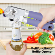 Load image into Gallery viewer, Beneno Can Opener Manual with Magnet, Hand Held Heavy Duty Can Opener with Durable Sharp Blade Smooth Edge, Big Effort-Saving Knob, Soft Grip Rubber Handle, Multifunctional Bottle Opener, Green