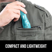 Load image into Gallery viewer, Powerful LED Tactical Flashlight, 750 FT High Lumens 5 Adjustable Modes, Water Resistant, Ultra Bright Zoom Flashlights, Small Mini Flash Light, Camping, Night Dog Walking, Turquoise