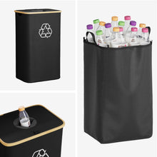 Load image into Gallery viewer, SpaceAid Recycling Bin for Kitchen 26 Gallon, 100L Recycle Bin with Lid and 2 Reusable Inner Bags, for Bottle Can Glass Plastic Stickers, Blue