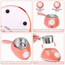 Load image into Gallery viewer, 8.45oz Melting Fondue Set,MINI Electric Chocolate Melting Pot,Chocolate Fondue Fountain,Warmer Machine for Milk Chocolate,Cheese,Butter,Candy (Pink)