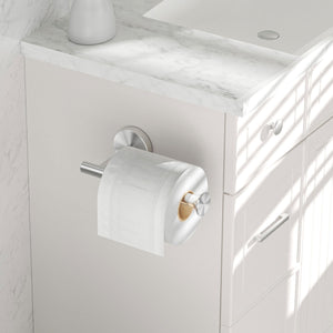 Toilet Paper Holder Wall Mount Bathroom Paper Roll Holder Tissue Handle Stainless Steel for Farmhouse Kitchen Matte Black