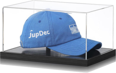 JupDec Baseball Display Case with Wood Stand, Clear Acrylic Stable & Secure Game Ball Holder Showcase, UV Protection Souvenirs and Collectibles Box with Turf, Ideal Gift for Autograph Single MLB Ball