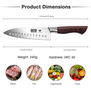 Fillet Knife 7 Inch, Professional High Carbon Stainless Steel Boning Knife for Meat, Ultra Sharp Japanese Fish Fillet Knives with Ergonomic Wood Handle