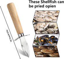 Load image into Gallery viewer, YellRin Oyster Knife Stainless Steel Oyster Shucking Knife Set of 4 for Seafood Tools