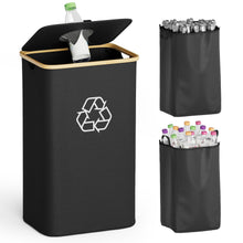 Load image into Gallery viewer, SpaceAid Recycling Bin for Kitchen 26 Gallon, 100L Recycle Bin with Lid and 2 Reusable Inner Bags, for Bottle Can Glass Plastic Stickers, Blue