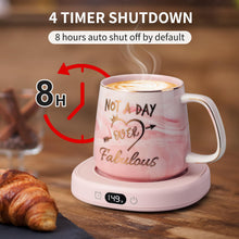Load image into Gallery viewer, Coffee Mug Warmer &amp; You are Awesome Mug Set, Electric Cup Warmer for Desk Office Home, Beverage Warmer with 3 Temperature Setting, 8-Hours Auto Shut Off, Best Birthday Present Ideas for Women