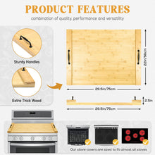 Load image into Gallery viewer, Noodle Board Stove Cover with Handles for Electric, Gas Stove Top (Acacia Wood)